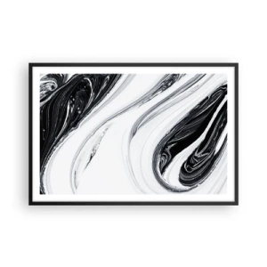 Pôster com moldura preta - Uma combinação de opostos - 91x61 cm