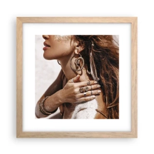 Pôster com moldura de carvalho claro - A rainha da praia selvagem - 30x30 cm