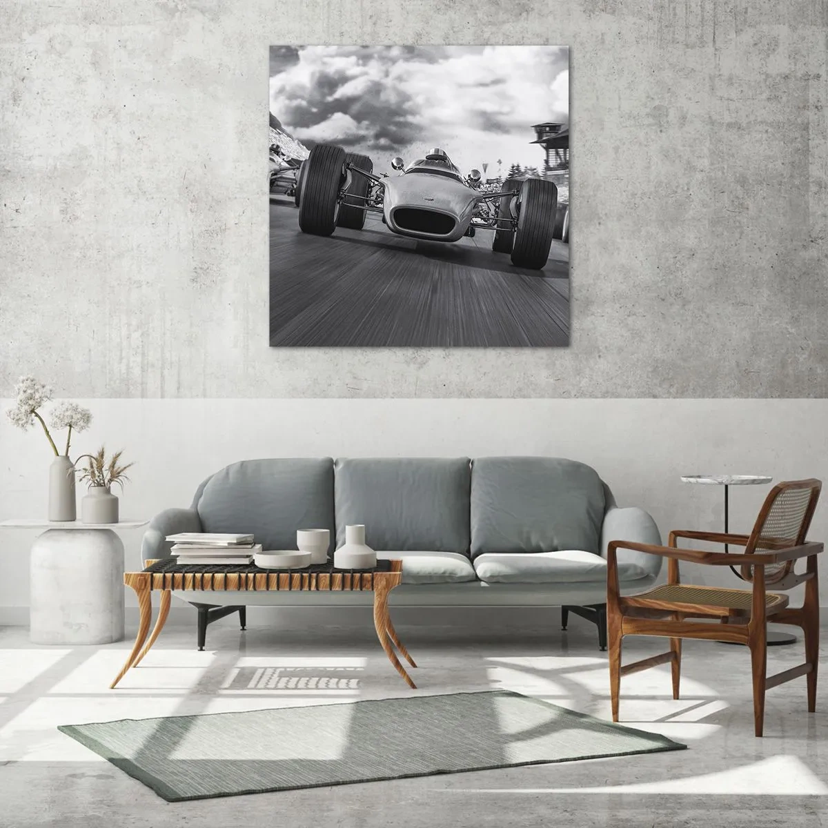 Quadro em vidro - O ronco do motor - 40x40 cm