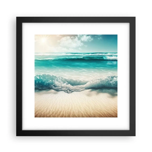 Pôster com moldura preta - A paz do oceano - 30x30 cm
