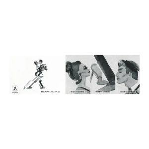 Amostra de papel de parede Premium Sand - Num só ritmo - Tango, Dança, Dançarino - 100x30 cm