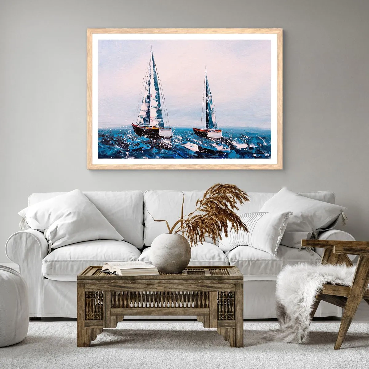 Pôster com moldura de carvalho claro - Irmandade do vento - 100x70 cm