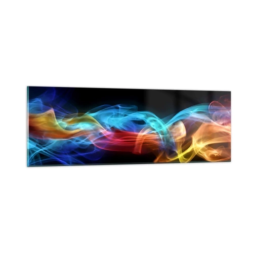 Quadro em vidro - Dança da névoa em arco-íris - 90x30 cm