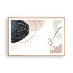 Pôster com moldura de carvalho claro - Tudo flui - 91x61 cm