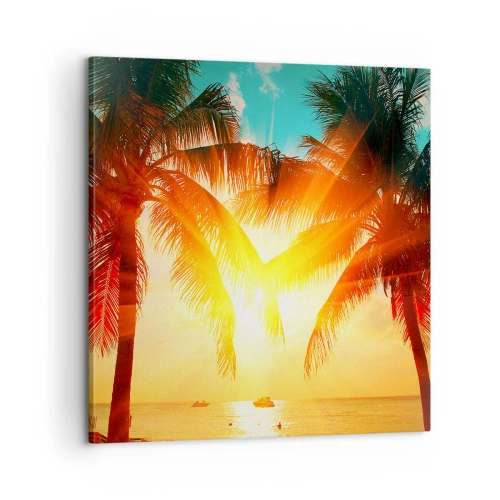 Quadro em tela - Casal exótico - 60x60 cm