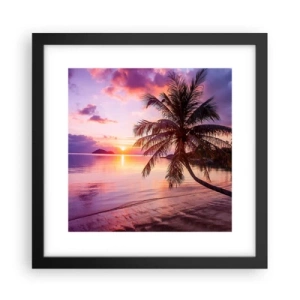 Pôster com moldura preta - Felicidade no horizonte - 30x30 cm