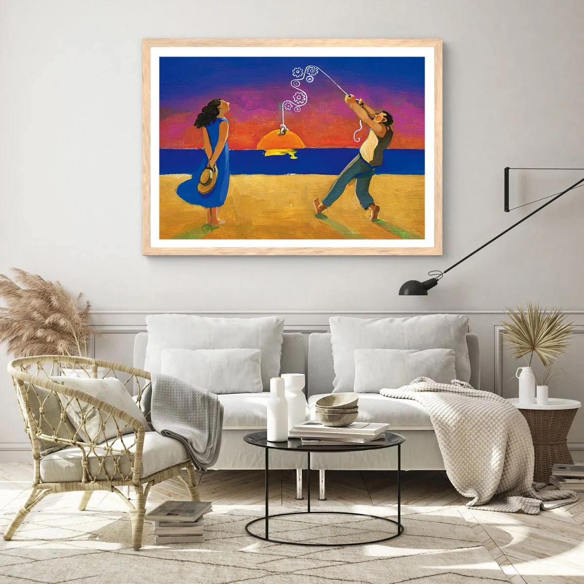 Pôster com moldura de carvalho claro - Mais do que uma estrela do céu - 100x70 cm