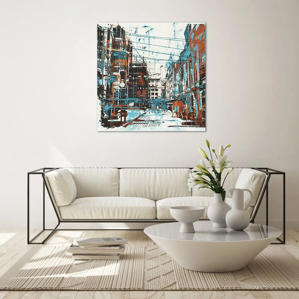 Quadro em vidro - Um desgastado percurso urbano - 30x30 cm