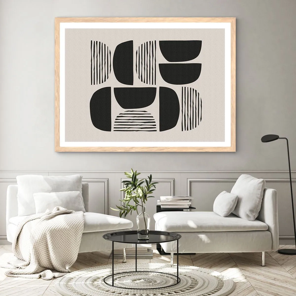 Pôster com moldura de carvalho claro - Ofertas indiferentes - 91x61 cm