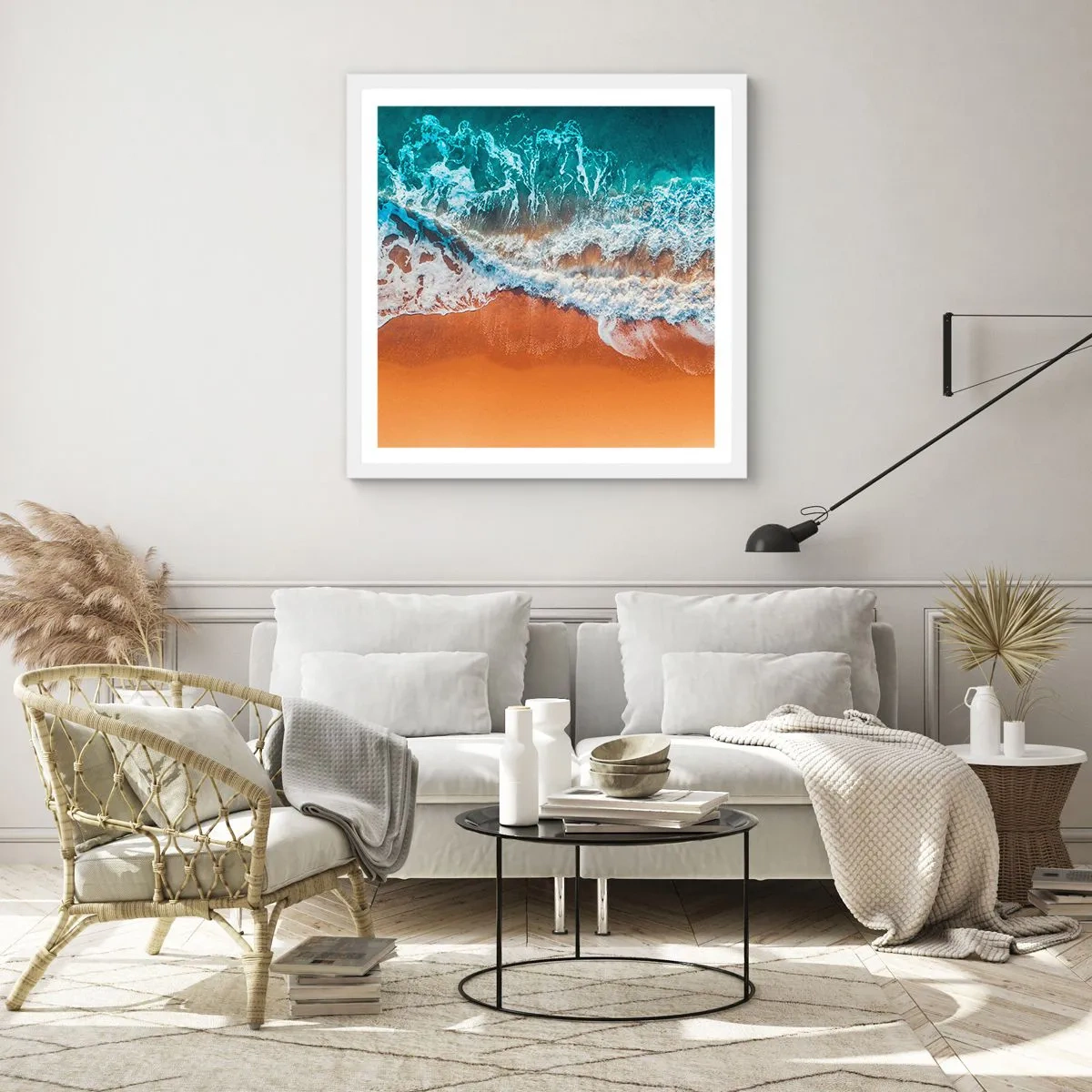 Pôster em moldura branca - Sempre em par - 50x50 cm