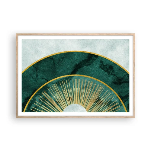 Pôster com moldura de carvalho claro - Outro sistema solar - 100x70 cm