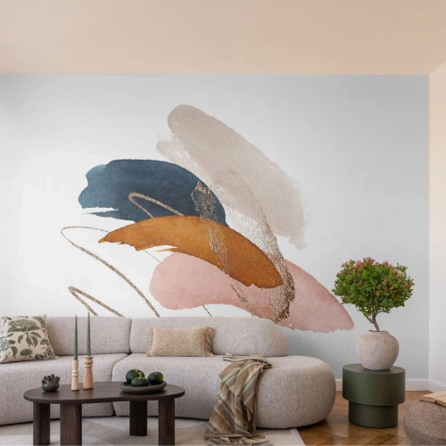 Papel de Parede Premium Canvas - Composição alada - Abstração, Pedaço, Projeto - 200x140 cm