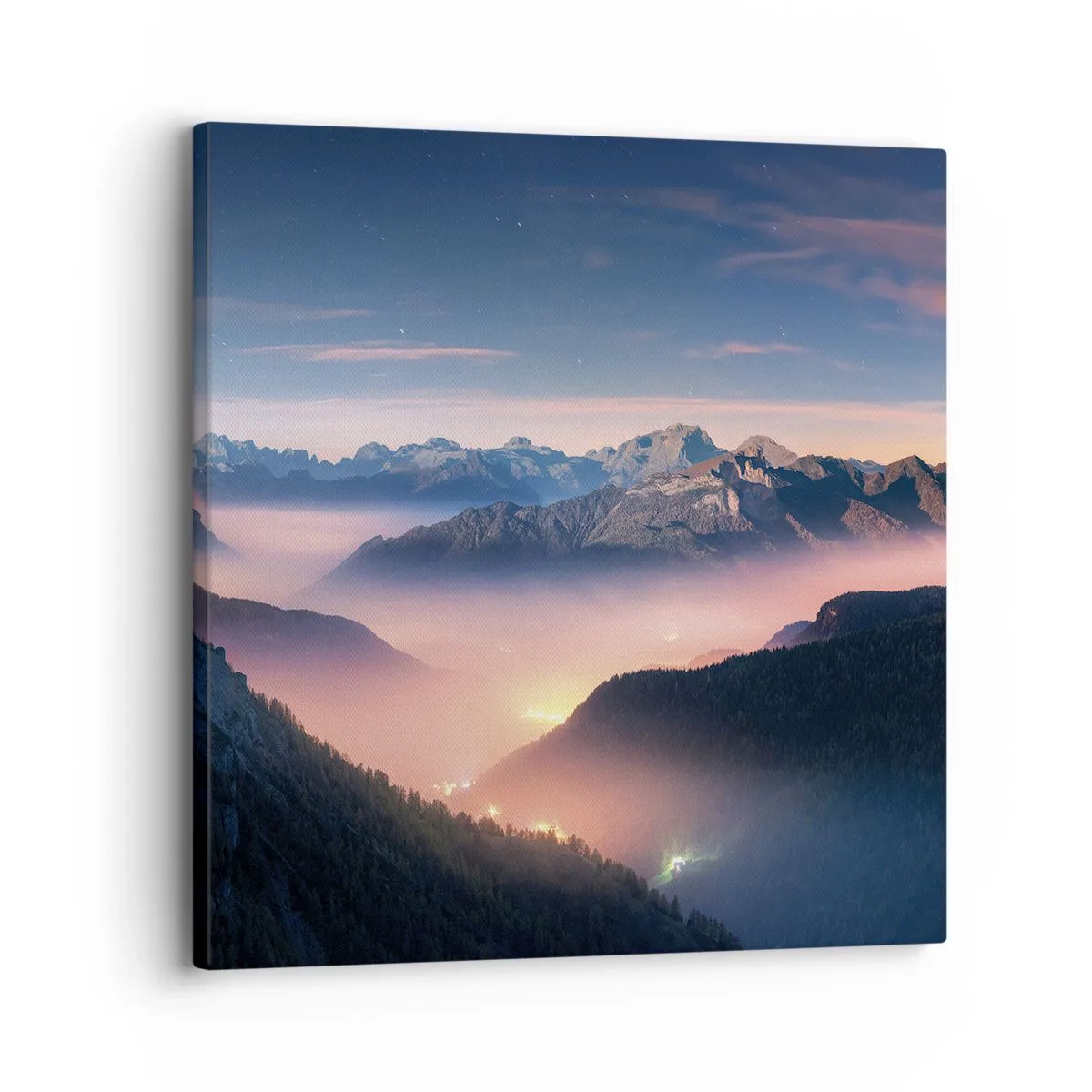 Quadro em tela - Luz nos vales - 30x30 cm