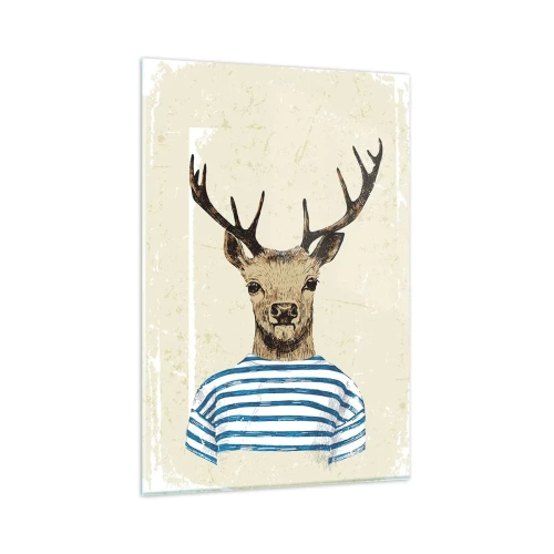 Quadro em vidro - Porque eu gosto de camisas listradas! - 80x120 cm