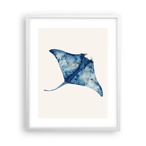 Pôster em moldura branca - A vida em azul - 40x50 cm