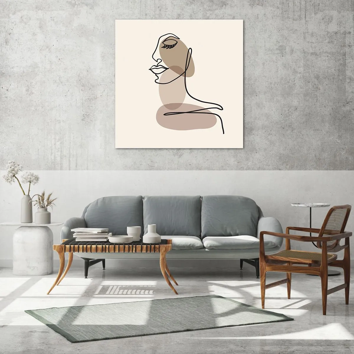 Quadro em vidro - Ouvindo-se a si própria - 60x60 cm