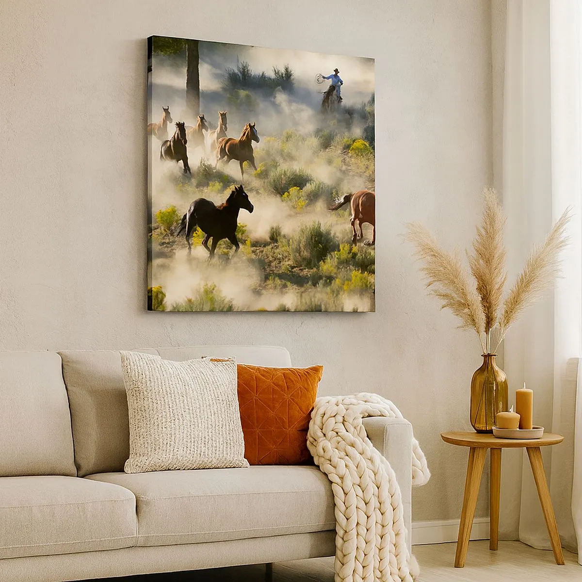 Quadro em tela - Competição - liberdade ou força masculina? - 30x30 cm