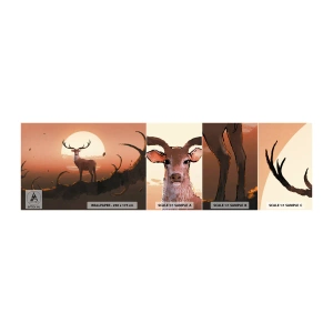 Amostra de papel de parede autocolante Deluxe Sticker - Esta noite é diferente de qualquer outra - Abstração, Cervo, Pedaço - 100x30 cm