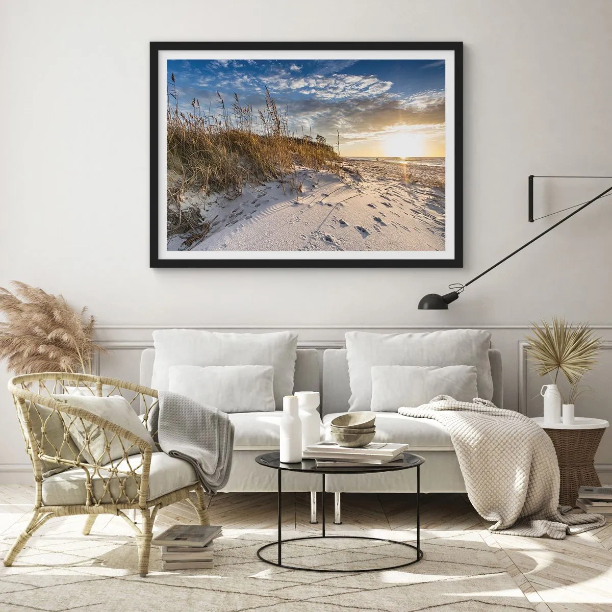 Pôster com moldura preta - Um convite para um passeio - 100x70 cm