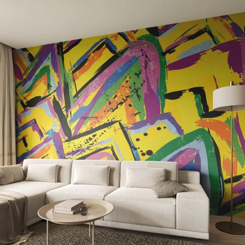 Papel de Parede Premium Canvas - Grito de alegria - Abstração, Pedaço, Pintura - 500x350 cm