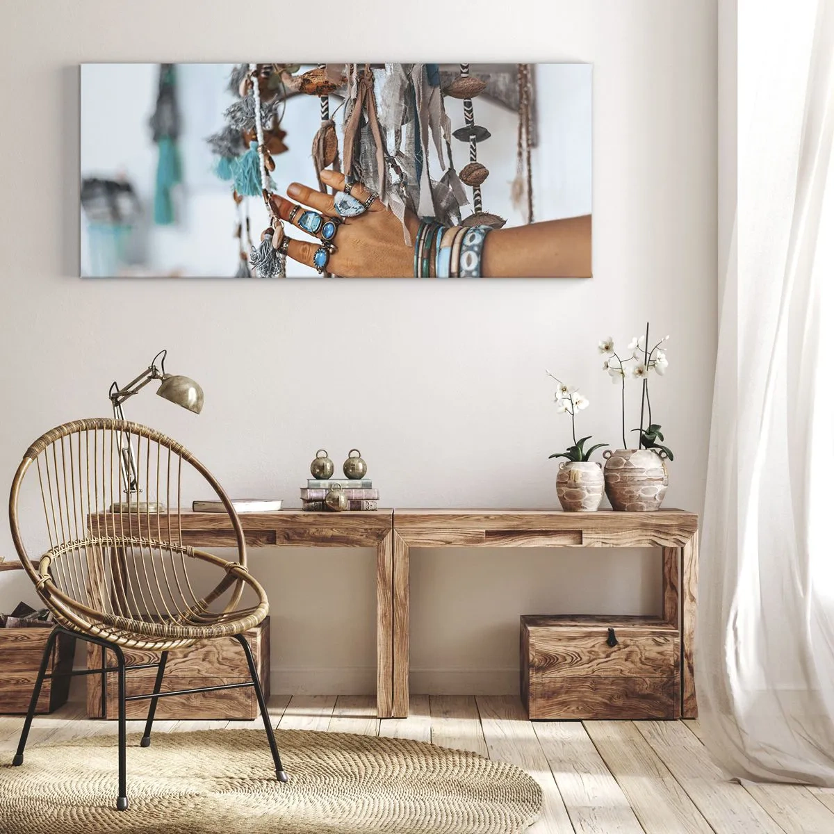 Quadro em tela - Tesouros locais - 100x40 cm