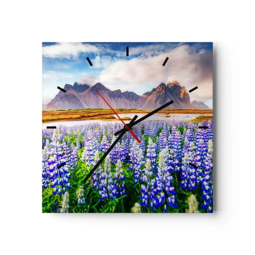 Relógio de parede - Relógio em vidro - Força e severidade ao lado da suavidade - 30x30 cm