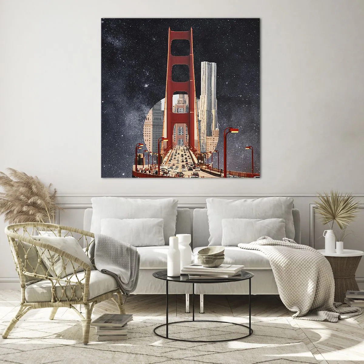 Quadro em vidro - Sempre no centro - 70x70 cm