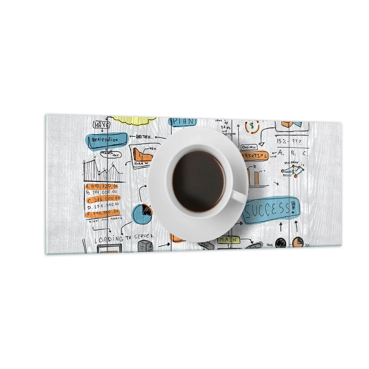 Quadro em vidro - Tempo para uma pausa - 100x40 cm