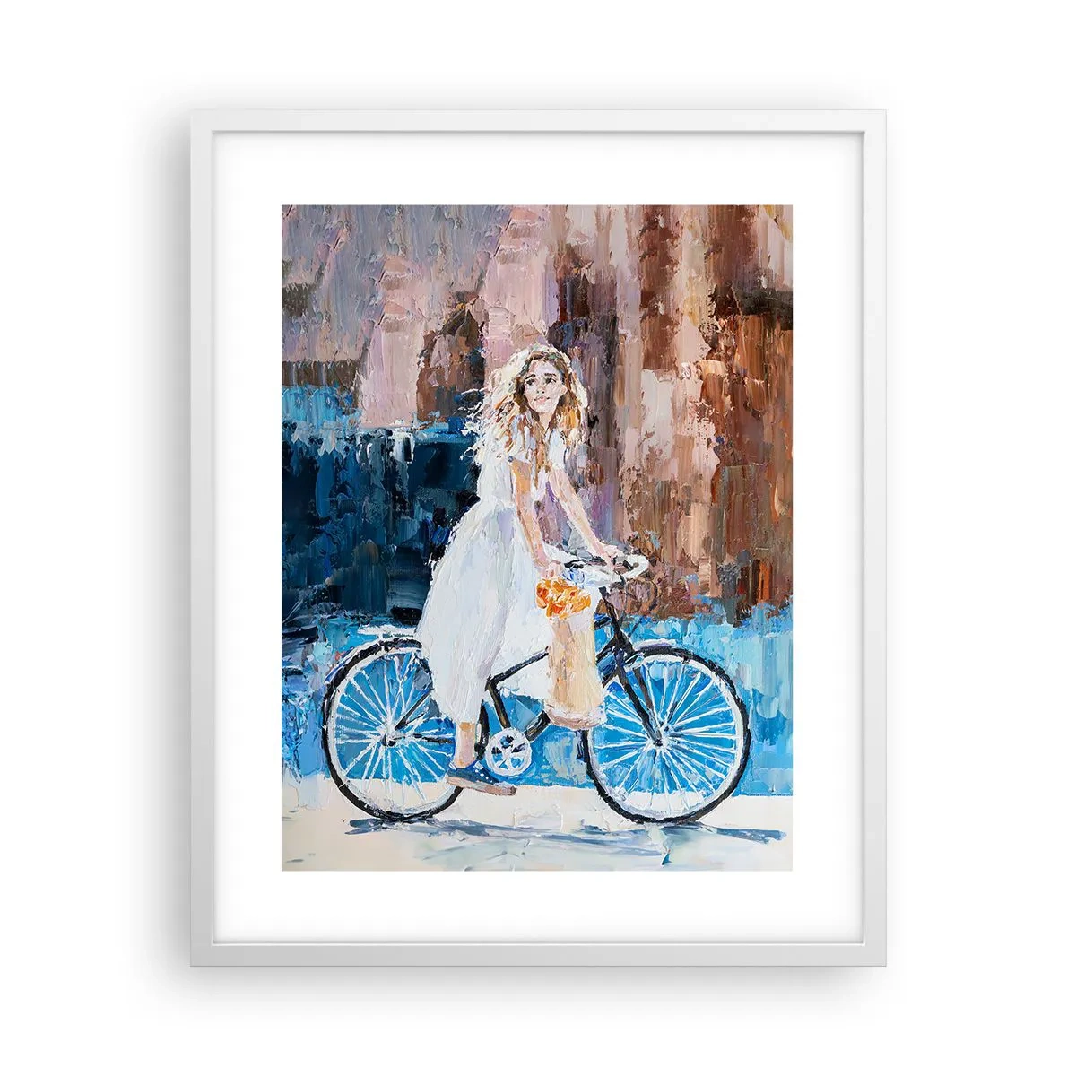 Pôster em moldura branca - Alegria pela manhã - 40x50 cm