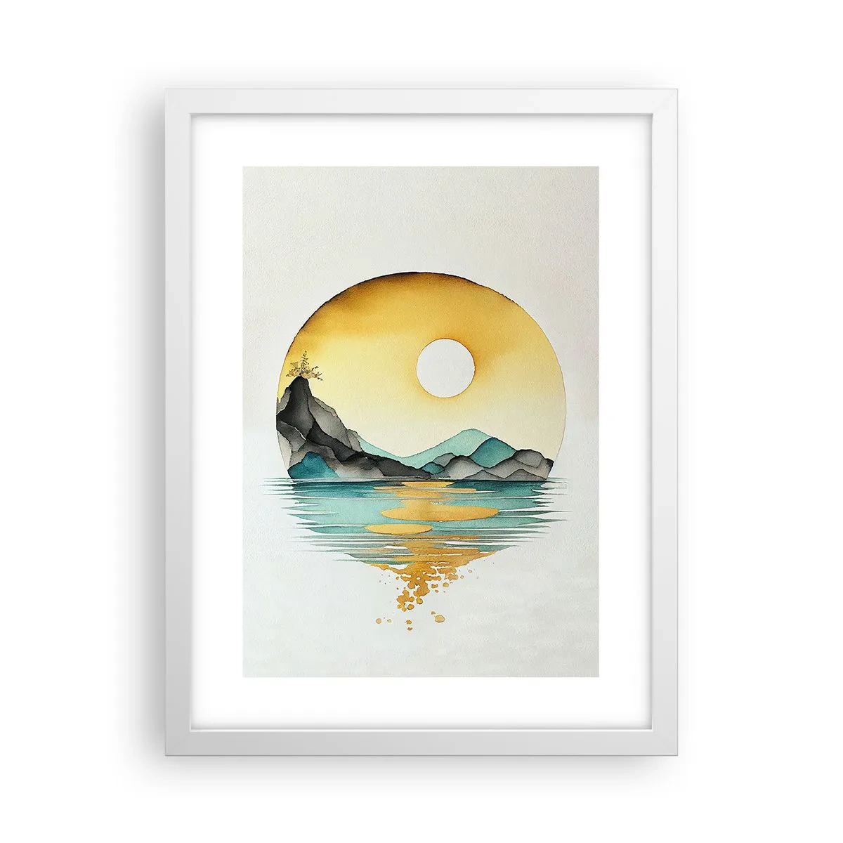 Pôster em moldura branca - No círculo da beleza - 30x40 cm