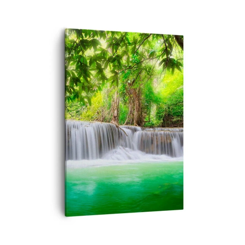 Quadro em tela - Cascata verde - 50x70 cm