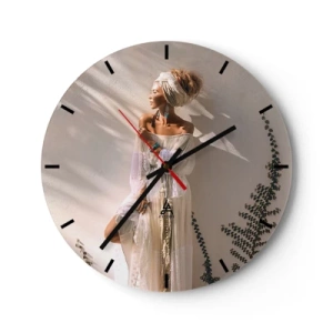 Relógio de parede - Relógio em vidro - O sol e a garota - 40x40 cm