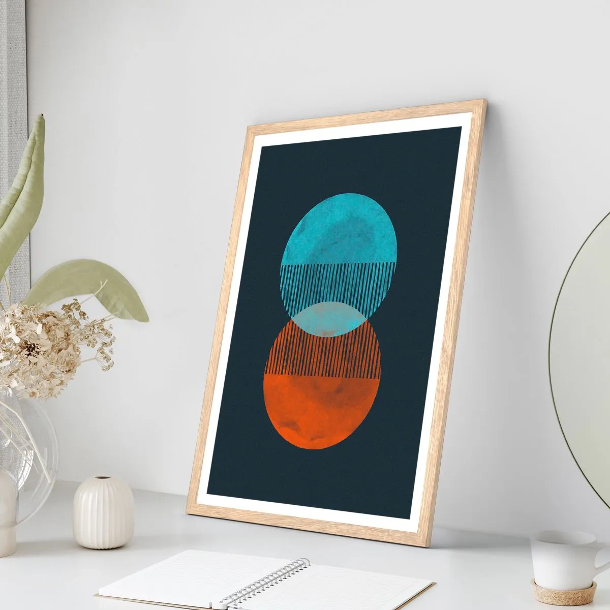 Pôster com moldura de carvalho claro - Fantasia astronómica - 40x50 cm