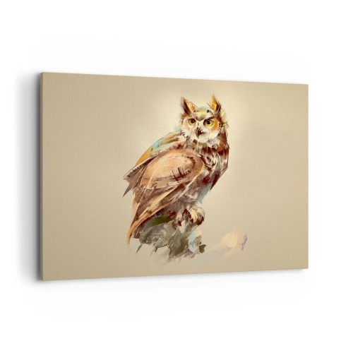 Quadro em tela - A coruja mais inteligente - a floresta confirma - 100x70 cm