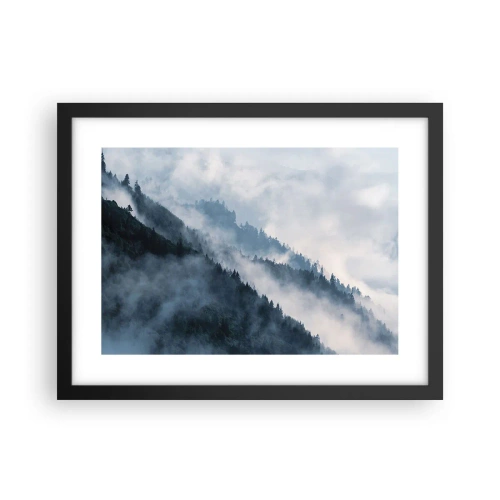 Pôster com moldura preta - Misticismo das montanhas - 40x30 cm
