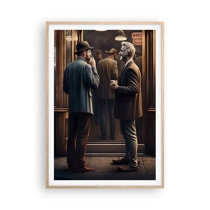 Pôster com moldura de carvalho claro - Boa hora do dia - 70x100 cm