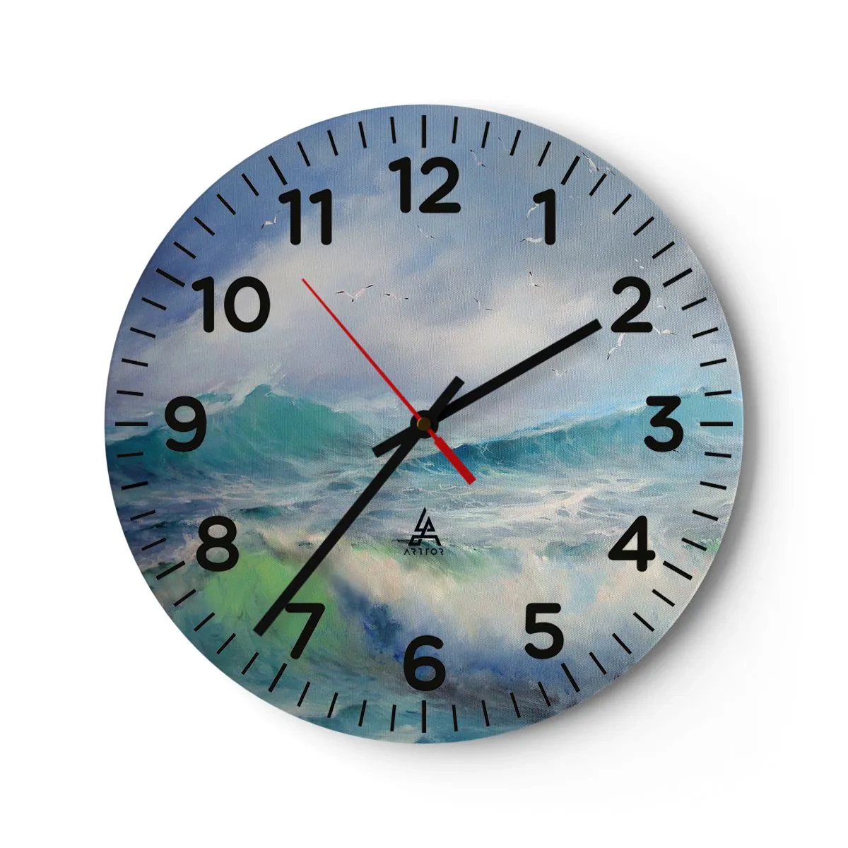 Relógio de parede - Relógio em vidro - O vento uivava triunfalmente… - 40x40 cm