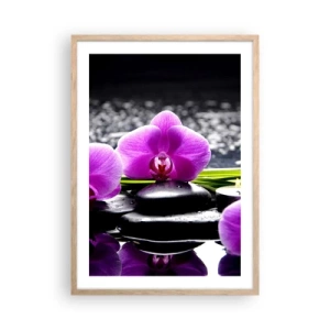 Pôster com moldura de carvalho claro - Afogar-se na paz e sossego - 50x70 cm