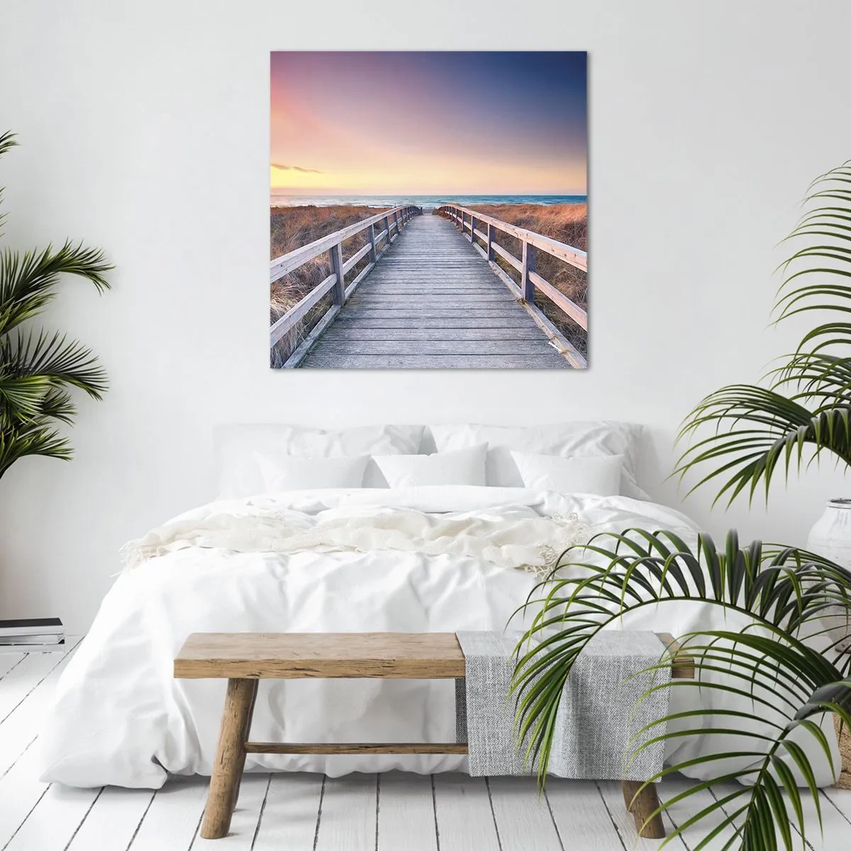 Quadro em tela - Aurora da noite do Báltico - 70x70 cm