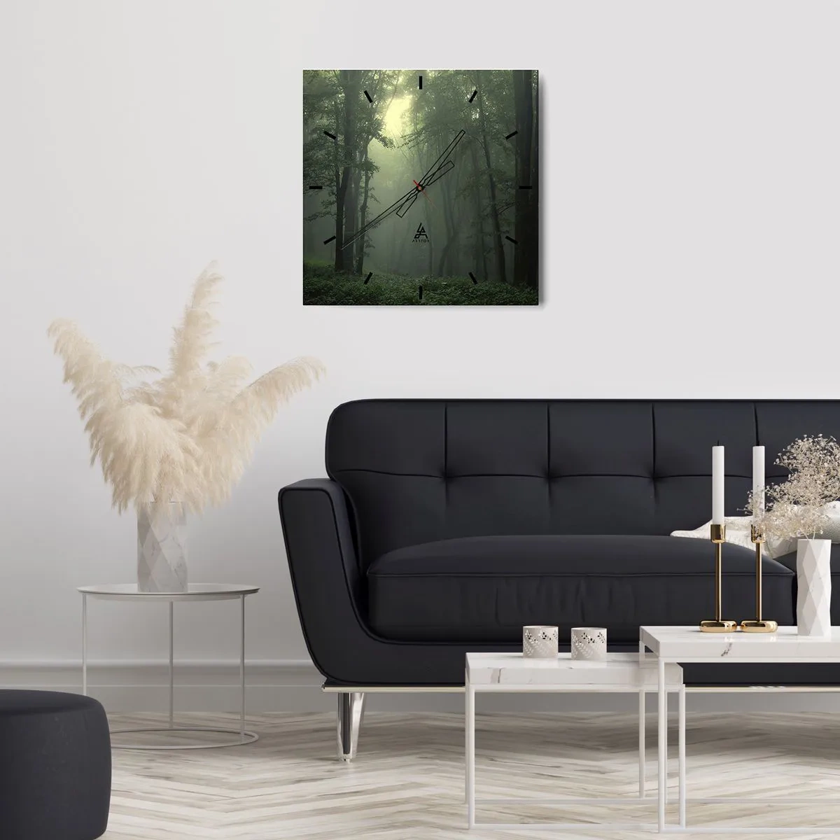 Relógio de parede - Relógio em vidro - Antes de acordar - 40x40 cm