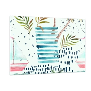 Quadro em vidro - Férias sob as palmeiras - 120x80 cm