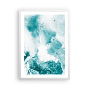 Pôster em moldura branca - Inundado em azul - 50x70 cm