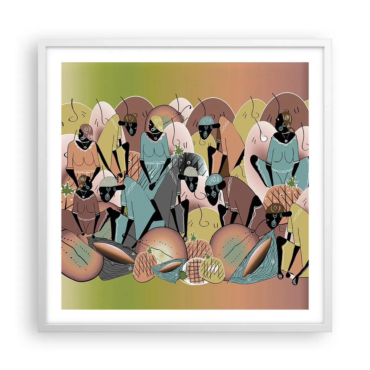 Pôster em moldura branca - Uma grande festa se aproxima - 60x60 cm