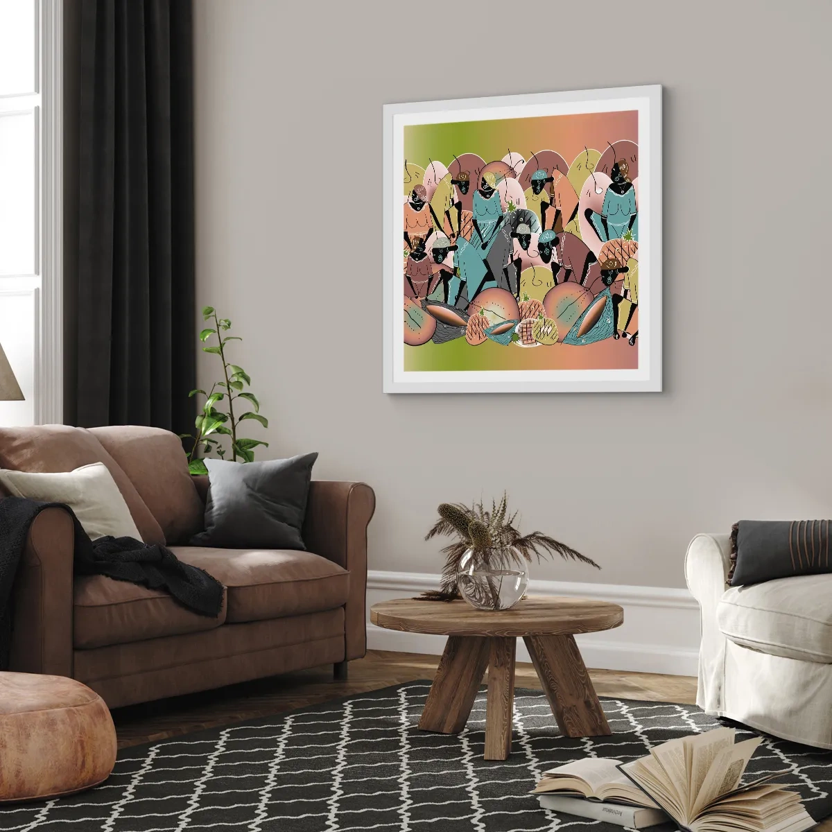 Pôster em moldura branca - Uma grande festa se aproxima - 50x50 cm