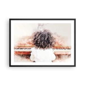 Pôster com moldura preta - Num mundo novo - 70x50 cm