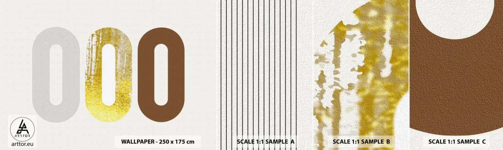 Amostra de papel de parede autocolante Deluxe Sticker - Uuu! - Abstração, Pedaço, Padrão Moderno - 100x30 cm