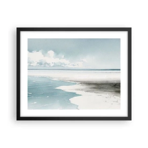 Pôster com moldura preta - Maré suave - 50x40 cm