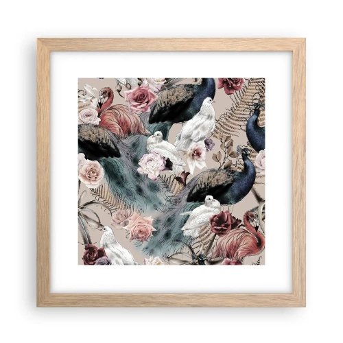 Pôster com moldura de carvalho claro - No jardim do palácio - 30x30 cm