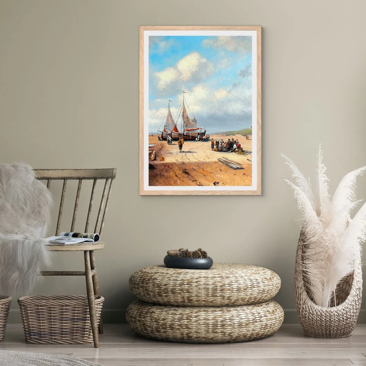 Pôster com moldura de carvalho claro - Pós-caça bem-sucedida - 40x50 cm