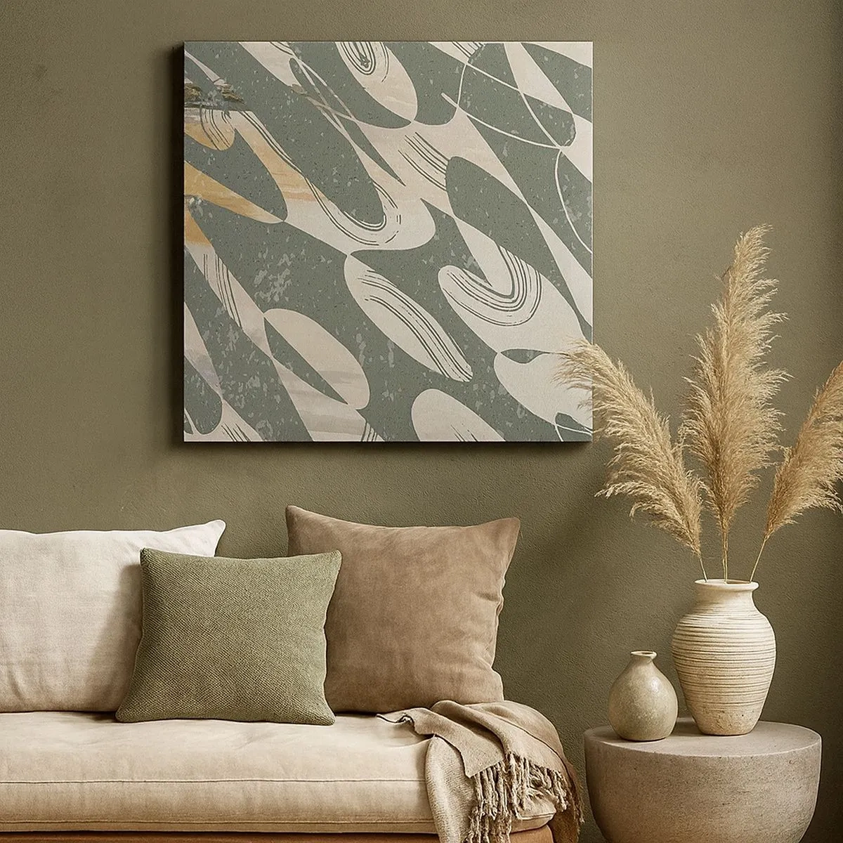 Quadro em tela - Abstração rítmica - 30x30 cm